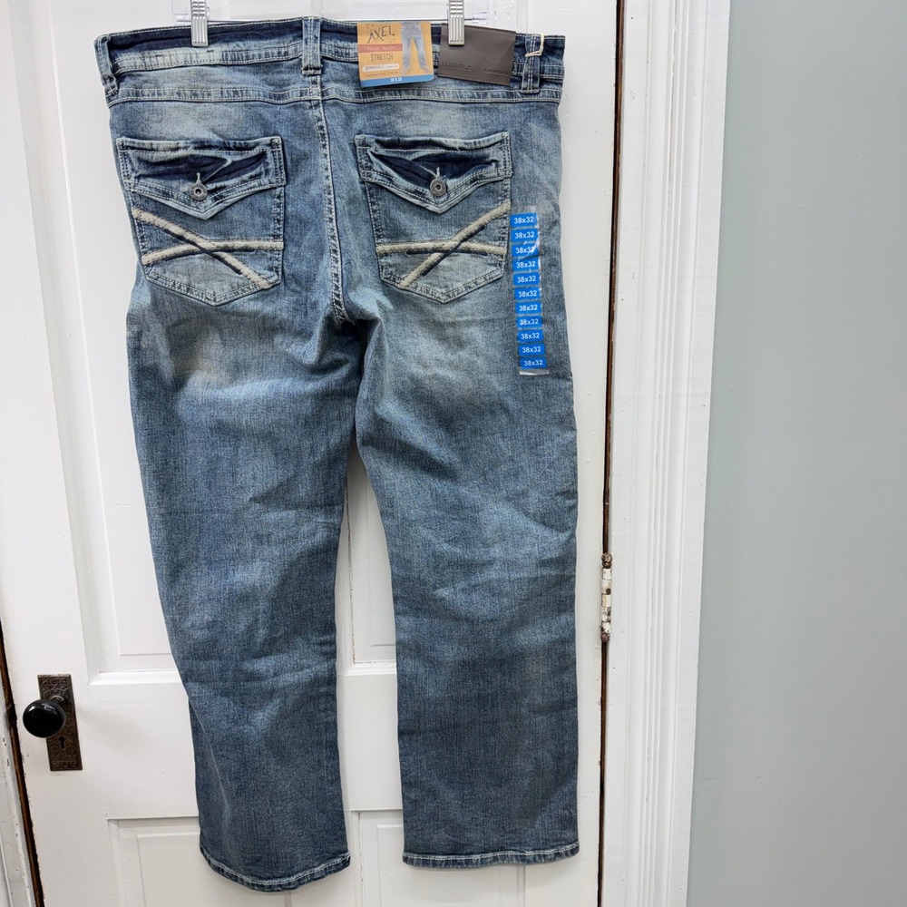 NWT Axel Mens 38 x 32 Thick Stitch Slim Boot Cut Stretch Denim Jeans AXMB0021 - Picture 5 of 12